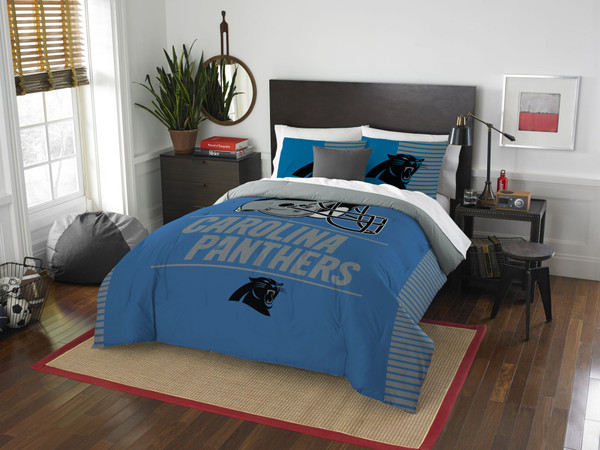 Panthers OFFICIAL National Football League, Bedding, "Draft" Full/Queen Printed Comforter (86"x 86") & 2 Shams (24"x 30") Set by The Northwest Company Panthers OFFICIAL National Football League, Bedding, "Draft" Full/Queen Printed Comforter (86"x 86") & 2 Shams (24"x 30") Set by The Northwest Company