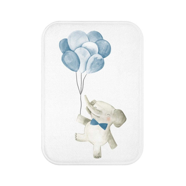 Baby Elephant Holding Balloons Mat Home Accents Baby Elephant Holding Balloons Mat Home Accents