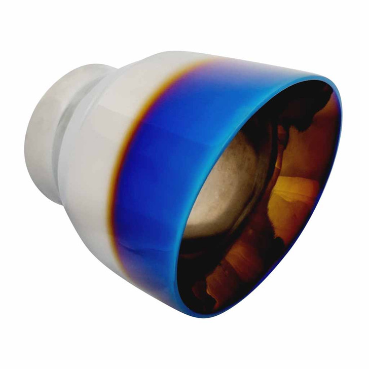 Exhaust Tip Angle Cut Inner Cone 3" In - 4.5" Out 5" Long Blue Flame