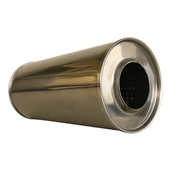 3.5" Stainless Steel Universal Muffler 7" Round x 16" Long Straight Through