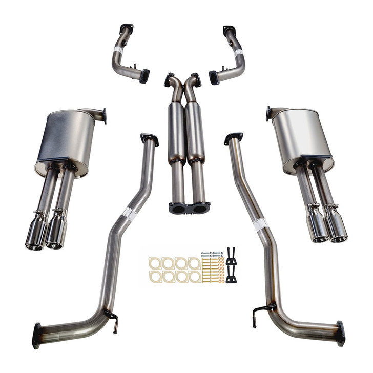 XPS Commodore VE VF Sedan Wagon Twin 2.5 Inch Stainless Cat Back Exhaust Straight Cut Tips