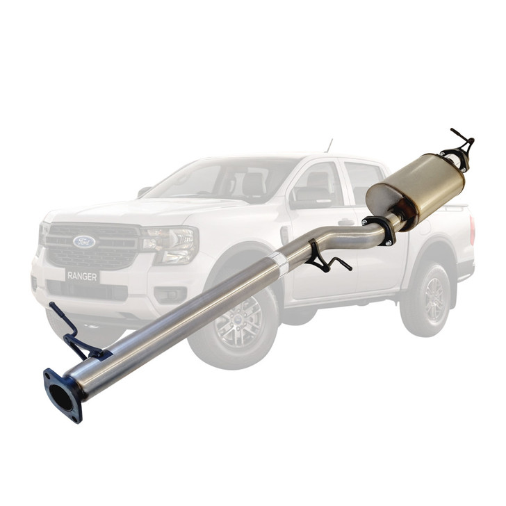 Ford Ranger Next Gen 4cyl 2L Bi-Turbo 2022 On 3" DPF Back Stainless Exhaust With Muffler Only Diff Dump Exit