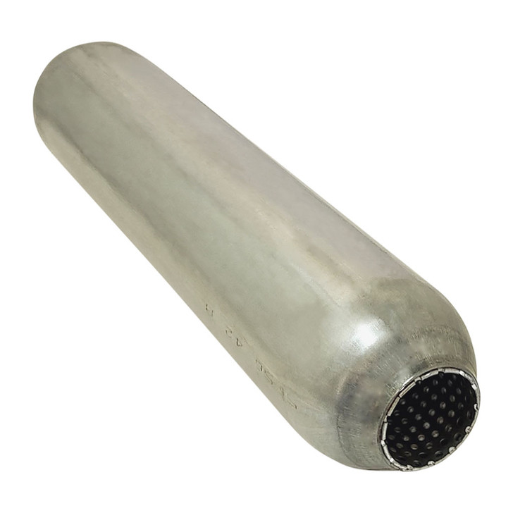 Hotdog Muffler Perforated 1.5 inch In & Out & 15 inch Long With Fibreglass Packing