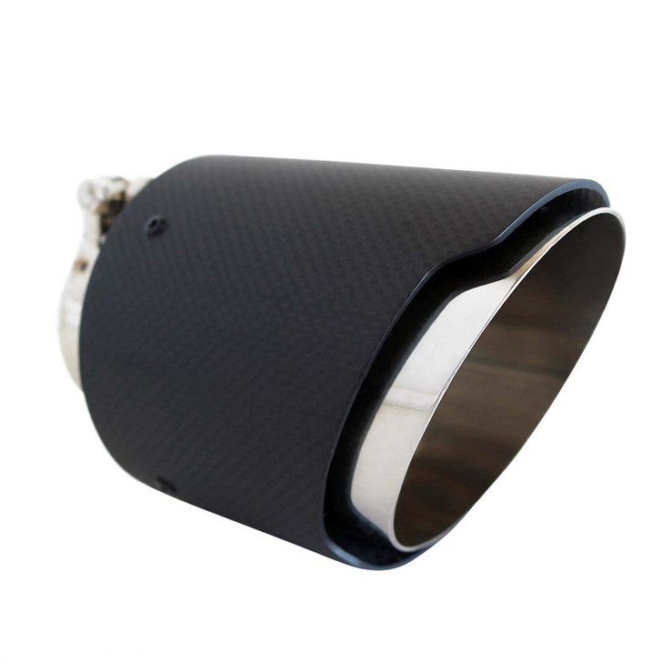 Exhaust Tip Angle Cut 2.5" In - 4" Out 5.5" Long Carbon Fibre