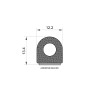 Self-Adhesive D Shaped Sponge Rubber Seal (12.2mm x 13.4mm)