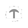 T Shaped Rubber Seal (17.3mm x 17mm x 3mm Thick)