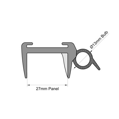 Double Glazed Opening Caravan Window Seal (27mm Panel, 13mm Bulb) Double Glazed Opening Caravan Window Seal (27mm Panel, 13mm Bulb)