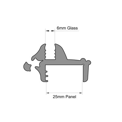 Fixed Caravan Window Seal - To Fit 25mm Panel Fixed Caravan Window Seal - To Fit 25mm Panel