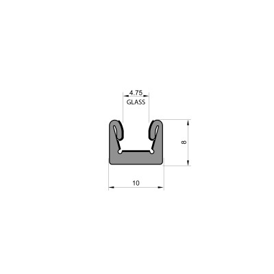 Flocked Lined Sliding Window Seal (10mm x 8mm Channel, 4.75mm Glass) Flocked Lined Sliding Window Seal (10mm x 8mm Channel, 4.75mm Glass)