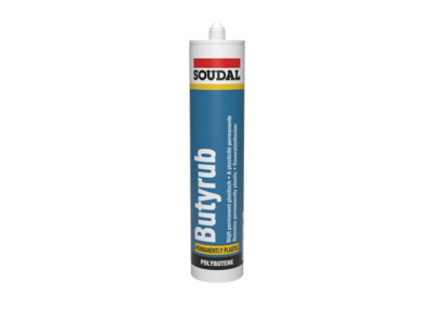 White Soudal Butyrub Non-Setting Bedding Butyl Mastic (310ml) White Soudal Butyrub Non-Setting Bedding Butyl Mastic (310ml)