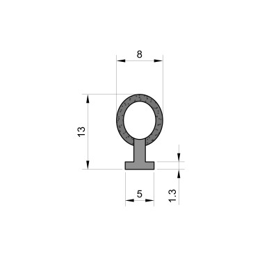 Caravan Door Seal with T Foot and Sponge Rubber Bulb Caravan Door Seal with T Foot and Sponge Rubber Bulb