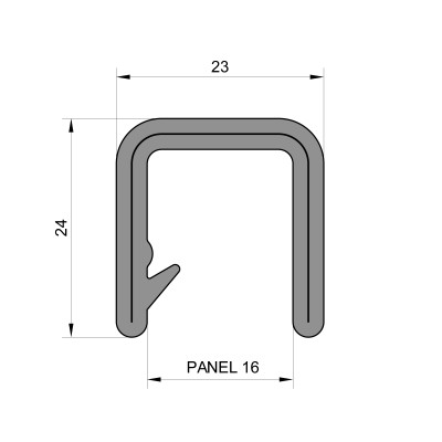 Black Self-Gripping Rubber Edge Trim (To Fit 16mm Thick Panel) Black Self-Gripping Rubber Edge Trim (To Fit 16mm Thick Panel)
