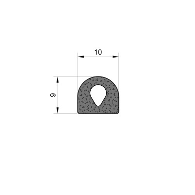 D Shaped Sponge Rubber Seal (10mm x 9mm) D Shaped Sponge Rubber Seal (10mm x 9mm)