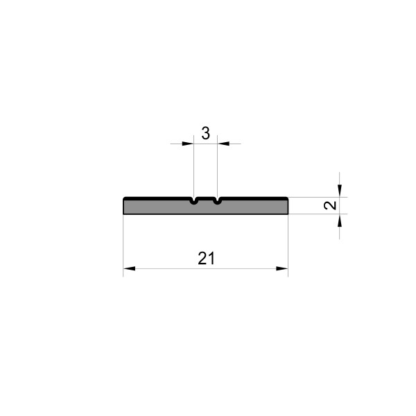 Flocked Lined Sliding Window Strip (21mm Wide x 2mm Thick)