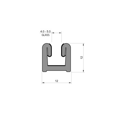 Flocked Lined Sliding Window Seal (12mm x 12mm)