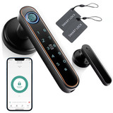 Smart Door knob, Biometric Door Lock for Home, 5-in-1 Unlock - Fingerprint, Bluetooth, Code, IC Card, Key Fingerprint Door Lock