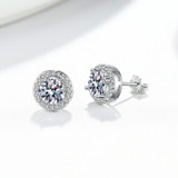 Earrings - S925 Sterling Silver Round Halo Stud Earring – 18K White Gold Plated Brilliant Cubic Zirconia Hypoallergenic Stud for Women (7mm) Earrings - S925 Sterling Silver Round Halo Stud Earring – 18K White Gold Plated Brilliant Cubic Zirconia Hypoallergenic Stud for Women (7mm)