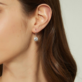 Earrings - 925 Sterling Silver Round 5A Cubic Zirconia Dangle Earring – Hypoallergenic Lever back Dangling Earring for Women (7mm)