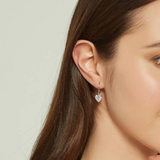 Earrings - 925 Sterling Silver Heart 5A Cubic Zirconia Dangle Earring – Hypoallergenic Leverback Dangling Earring for Women