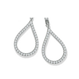 Earrings - 925 Sterling Silver Open Teardrop Cubic Zirconia Dangle Earring – Leverback Hypoallergenic Earring for Women