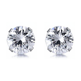 Earrings - Sterling Silver Clear Cubic Zirconia Round Studs (6mm)