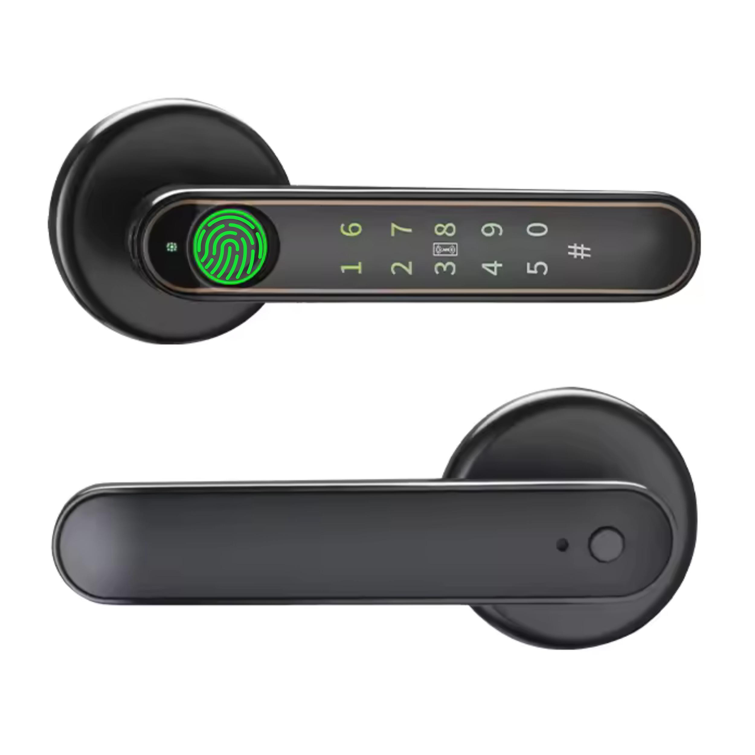 Smart Door knob, Biometric Door Lock for Home, 5-in-1 Unlock - Fingerprint, Bluetooth, Code, IC Card, Key Fingerprint Door Lock