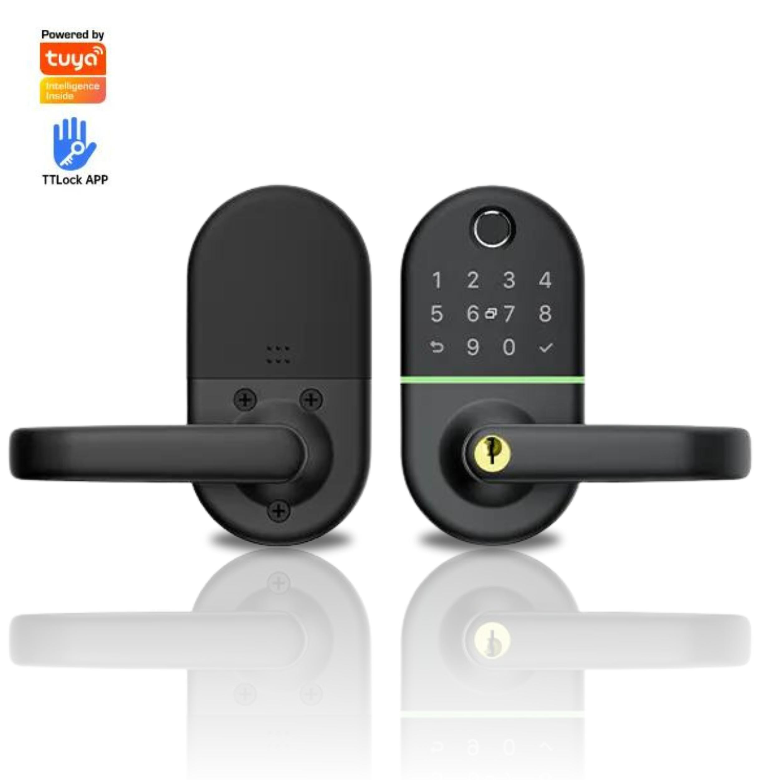 Keyless Entry Door Lock, Fingerprint Smart Door Lock with Keypad and Handle