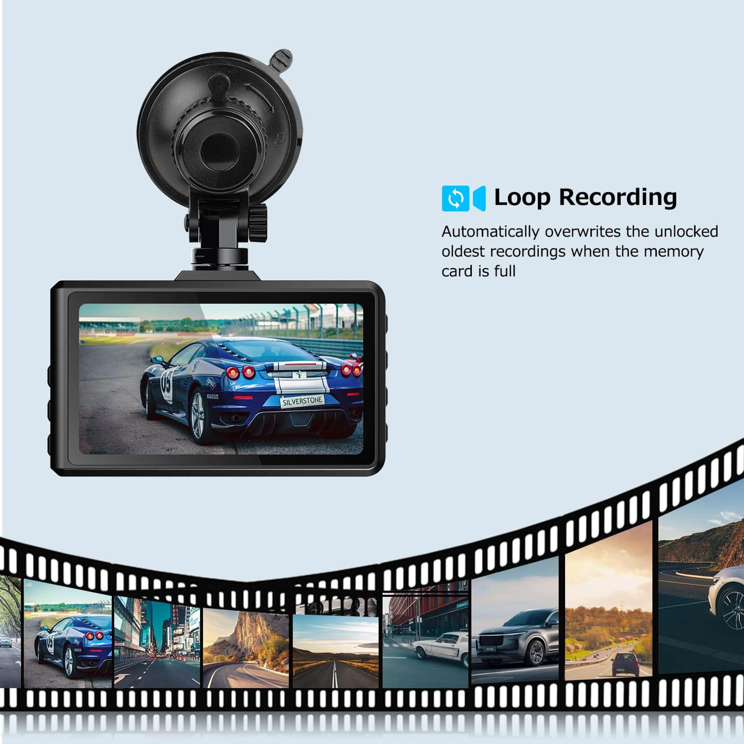 1296P Dual Dash Cam Front and Rear, Waterproof Backup Camera, 32G SD Card, Night Vision WDR G-Sensor Parking Monitor Loop Recording