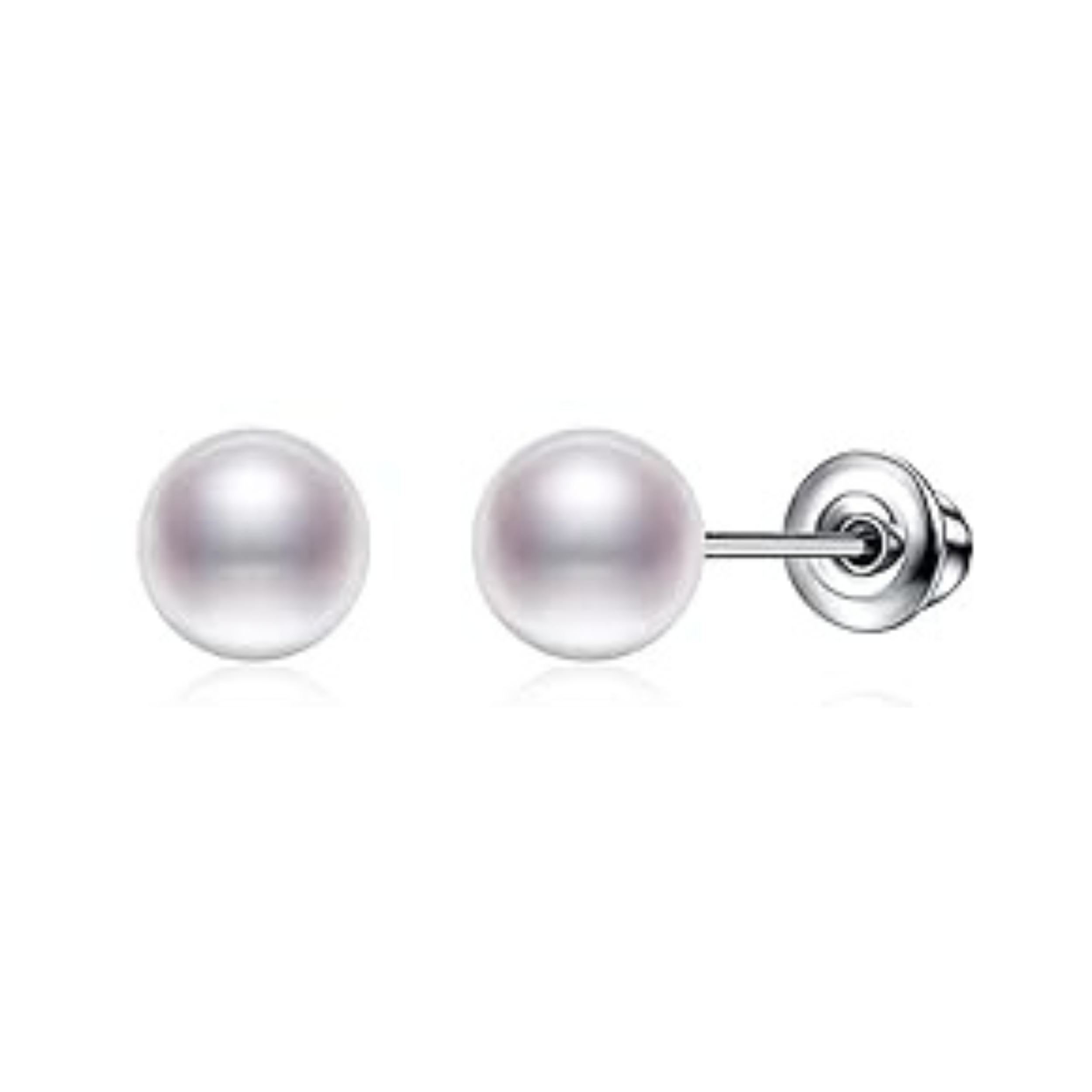Earrings - S925 Sterling Silver Pearl Stud Earring – Dainty Hypoallergenic Screw Back Stud for Women (5mm)
