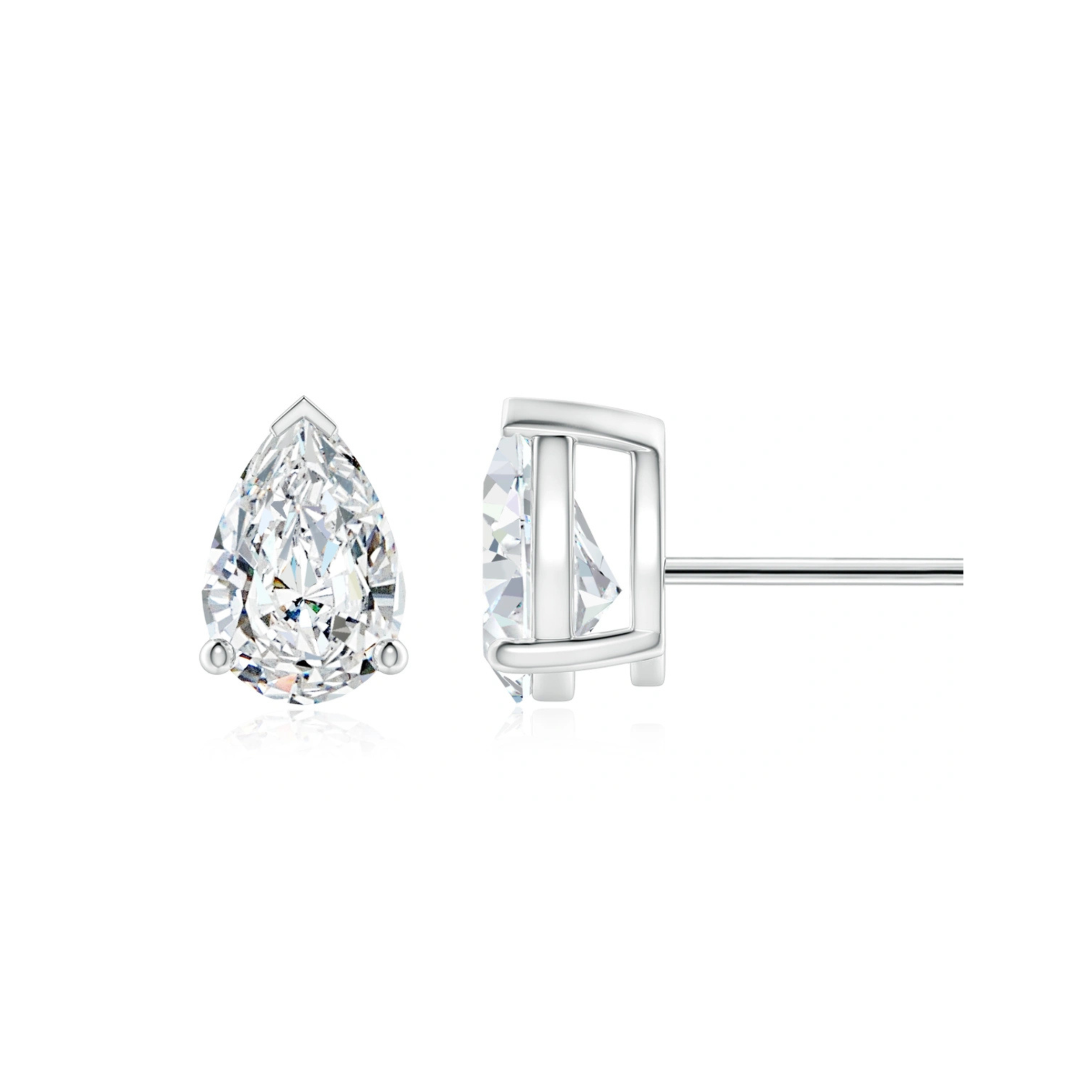 Earrings - 925 Sterling Silver Teardrop 5A Cubic Zirconia Stud Earring – Sparkling Hypoallergenic Stud for Women