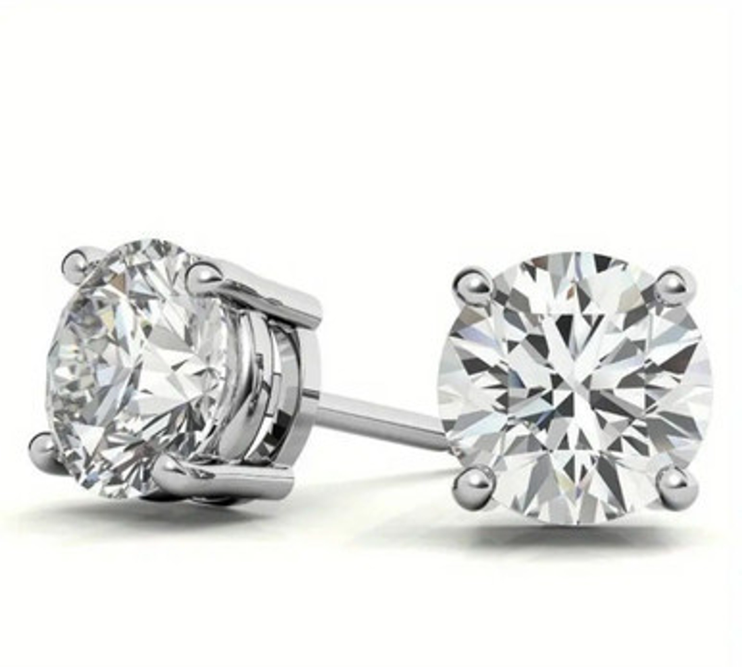 Earrings - 925 sterling silver earrings 14K Small Gold Plated Round Cubic Zirconia Stud – Sparkling Solitaire Hypoallergenic Earring for Women (8mm)