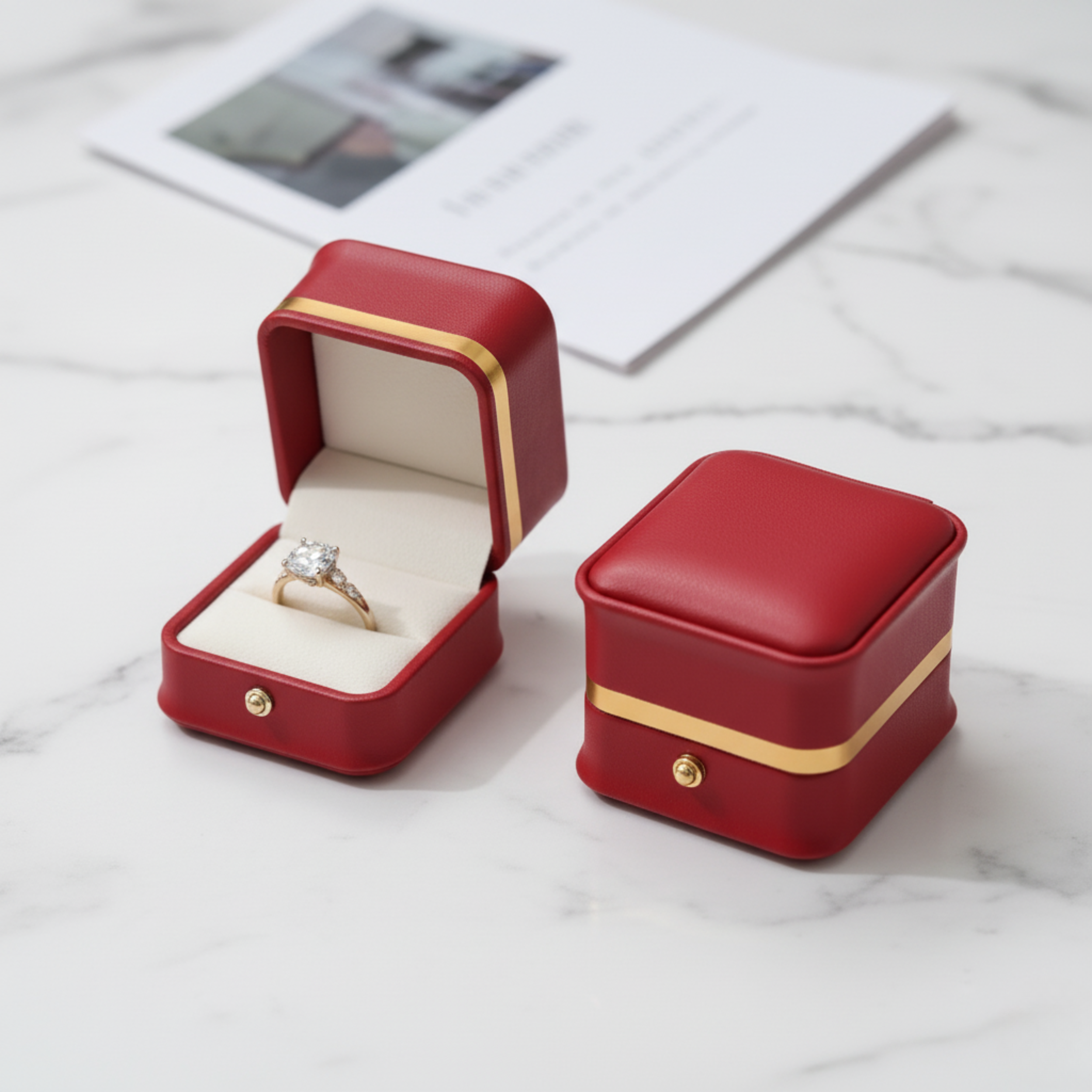 Red Ring Box, Jewelry Gift Box