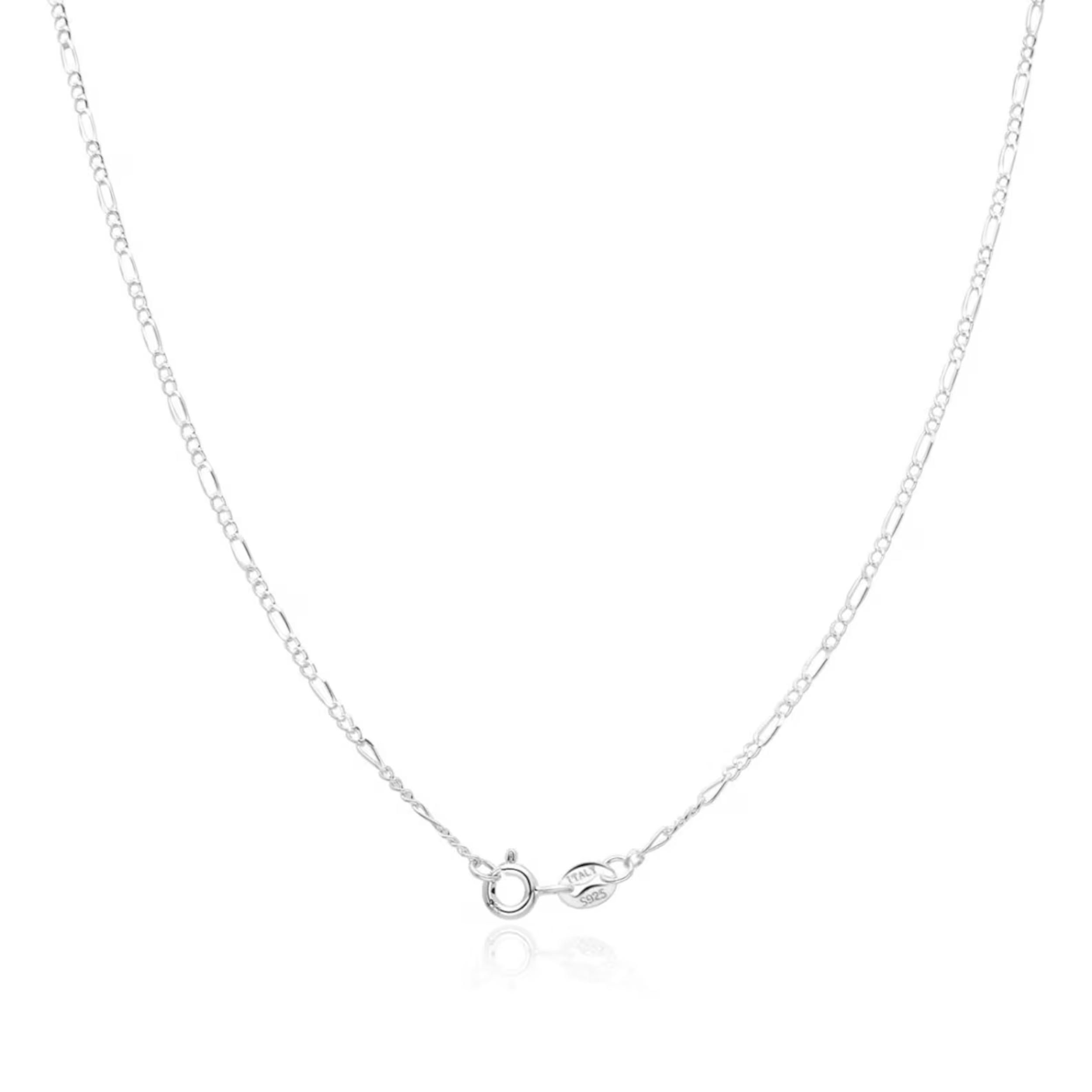 925 Sterling Silver Figaro 1.5mm, 20 Inch Link Chain Necklace - Italian Solid Silver