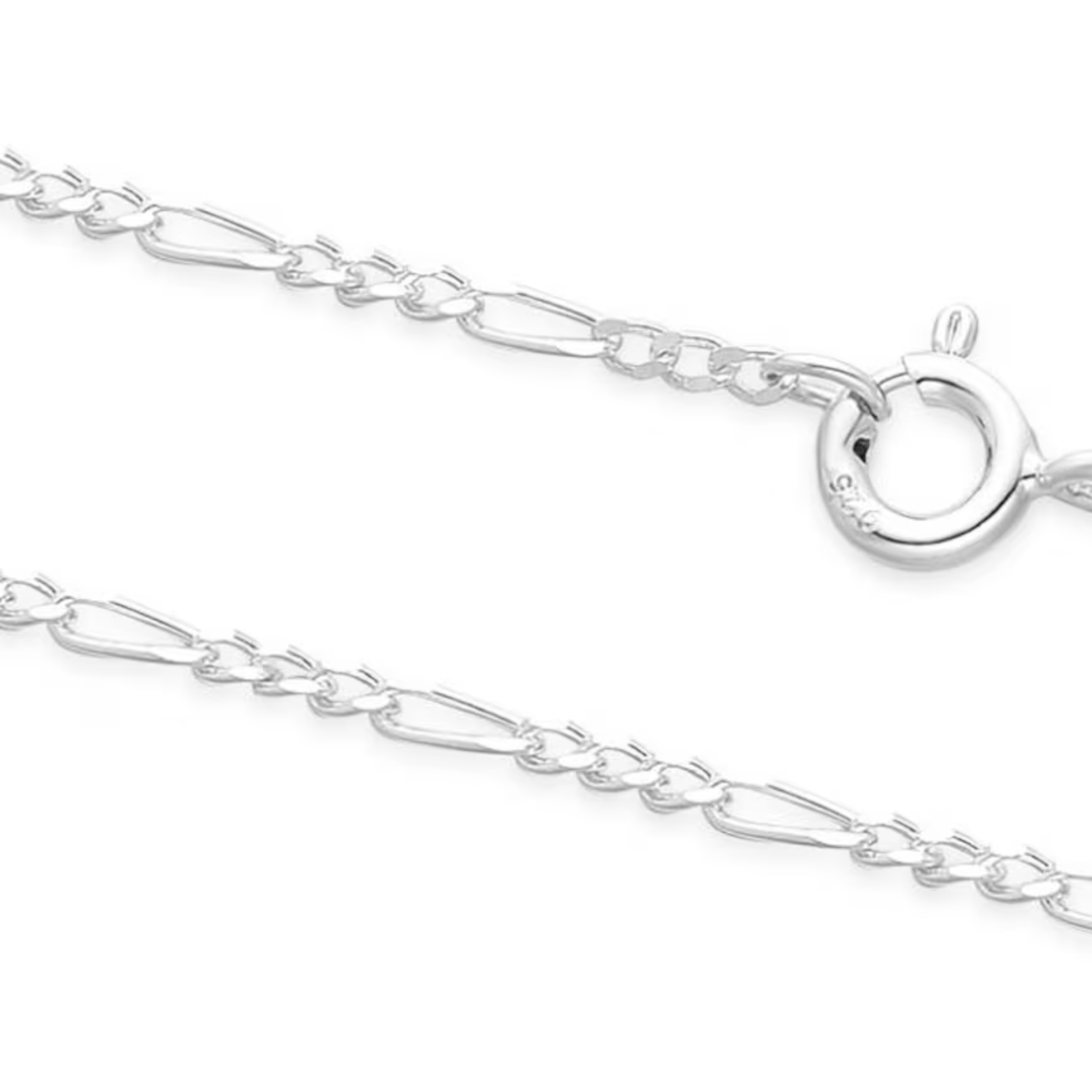 925 Sterling Silver Figaro 1.5mm, 20 Inch Link Chain Necklace - Italian Solid Silver