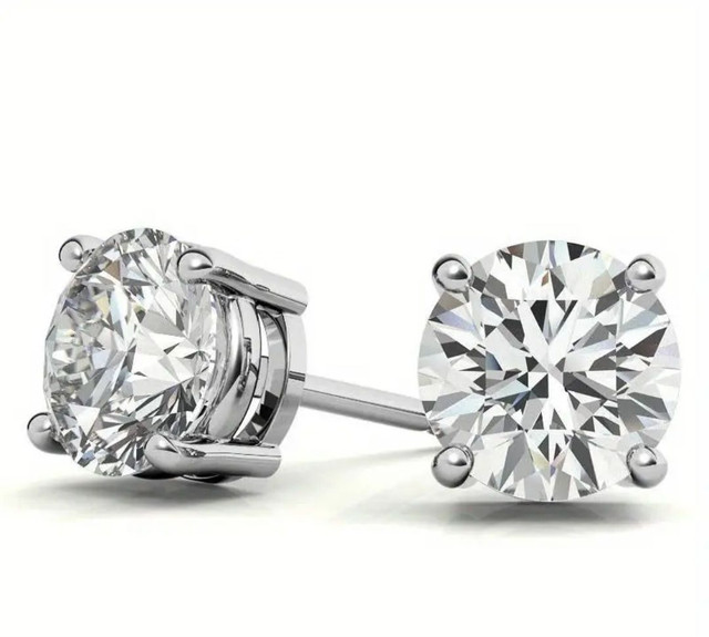 Earrings - S925 Sterling Silver Post 18K White Gold Plated Classic Round Simulated Diamond Solitaire Stud Earring, Hypoallergenic Dazzling CZ Stud (8mm) Earrings - S925 Sterling Silver Post 18K White Gold Plated Classic Round Simulated Diamond Solitaire Stud Earring, Hypoallergenic Dazzling CZ Stud (8mm)