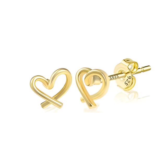 Earrings - S925 Sterling Silver Post 14K Gold Plated Twisted Heart Stud Earring – Dainty Hypoallergenic Stud for Women (7mm) Earrings - S925 Sterling Silver Post 14K Gold Plated Twisted Heart Stud Earring – Dainty Hypoallergenic Stud for Women (7mm)