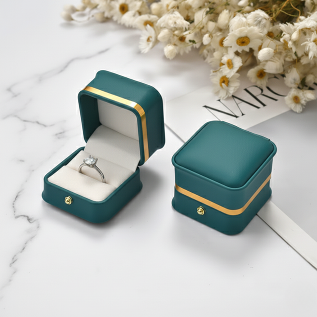 Green Ring Box, Jewelry Gift Box