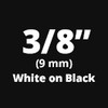 3/8" White on Black ptouch labels