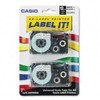 Casio XR12WE2S Black on White Tape Cassettes
