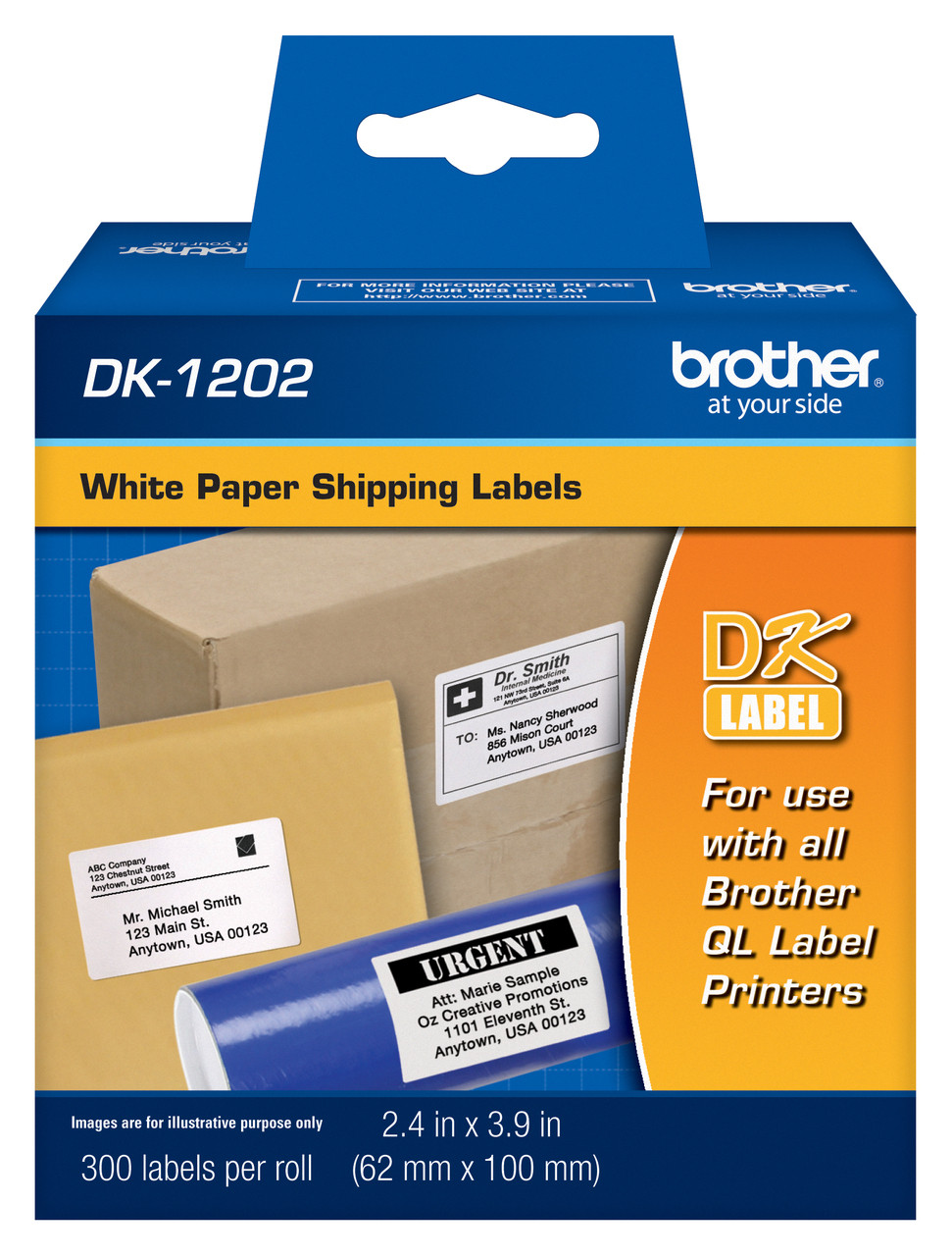 Brother DK-1202 White Shipping Labels | Large Address Paper Labels