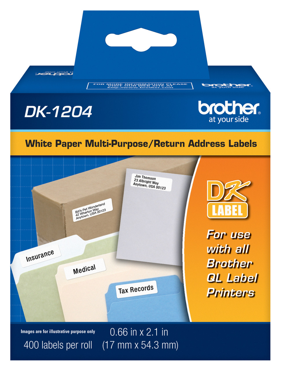 Brother DK-1204 Multi Purpose Address Labels 2/3 (17mm)