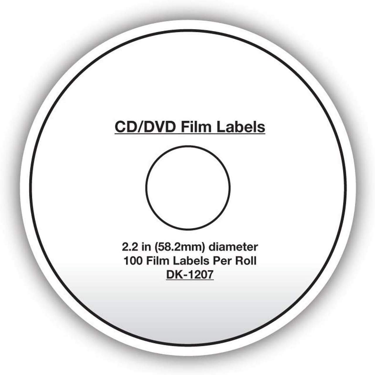 Brother DK1207 CD/DVD Film Labels 2 1/3 (58.2mm)