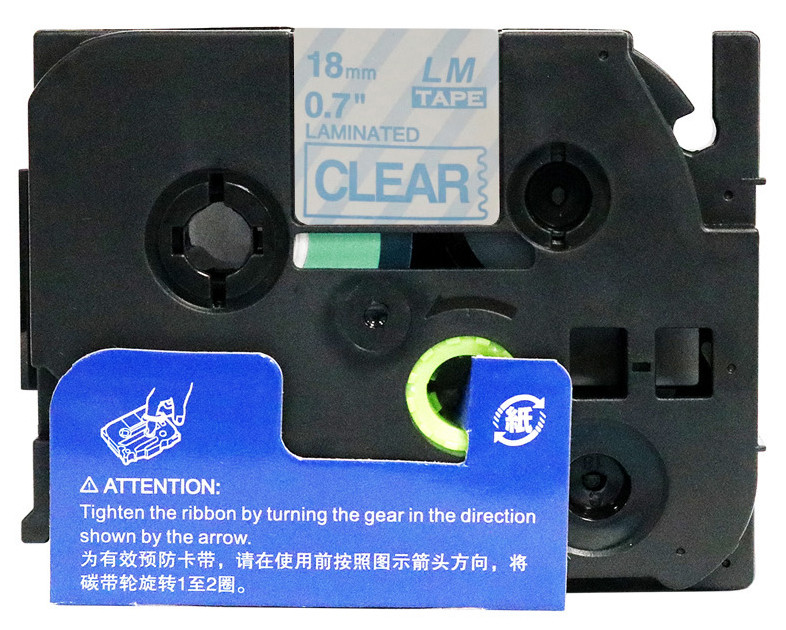 LM Tape LMe143 Compatible 3/4 Blue On Clear P-touch Tape, Replaces