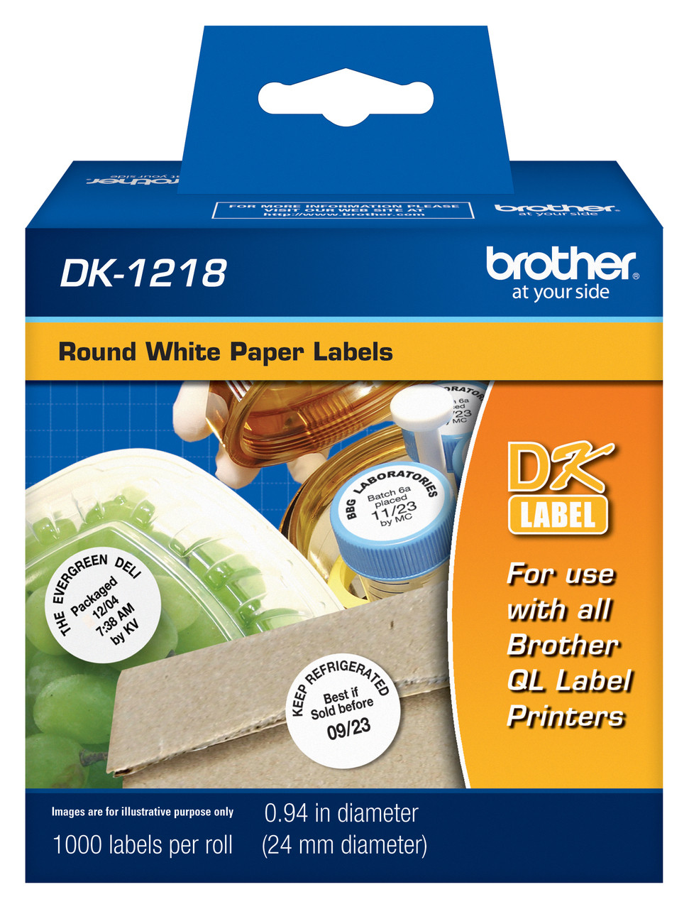 Brother DK1218 Round Labels 1 (24mm)