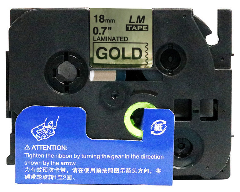 LM Tape LMe841 Compatible 3/4 Black On Gold P-touch Tape, Replaces