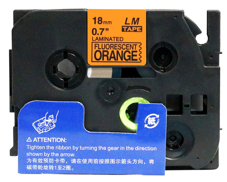 LMeB41 Black on Fluorescent Orange Tape | TZe-B41 Replacement