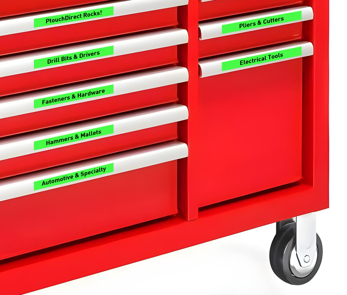 LM Tape Compatible 1/2 Black On Fluorescent Green P-touch Tape