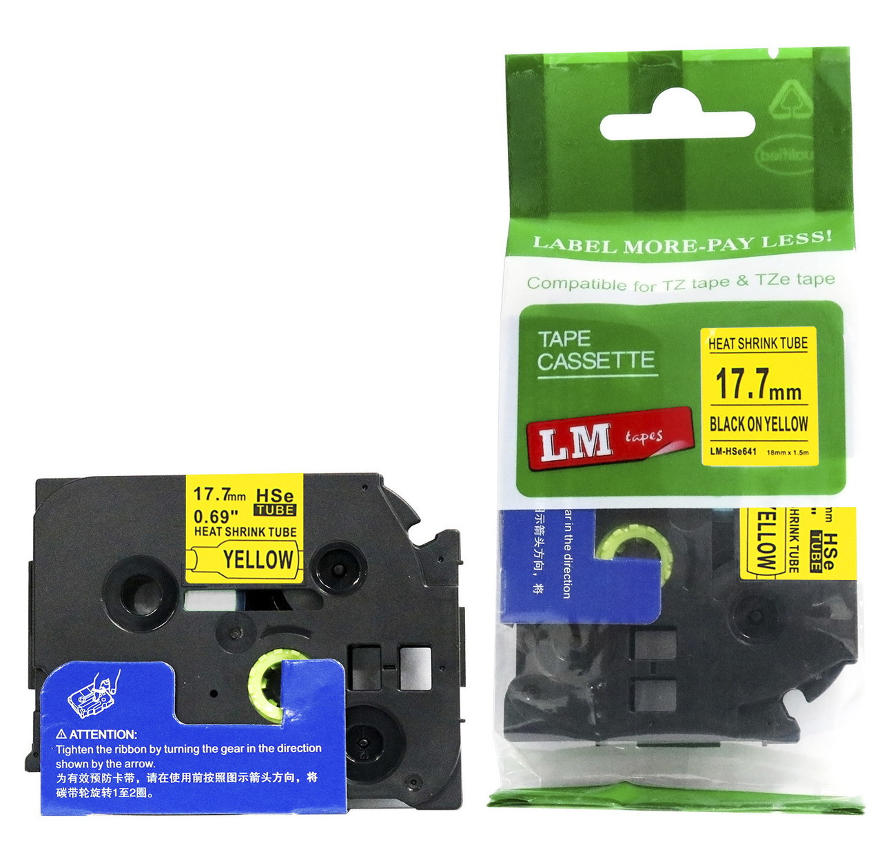 LM Tapes Compatible HSE641 Black on Yellow Heat Sink Tube