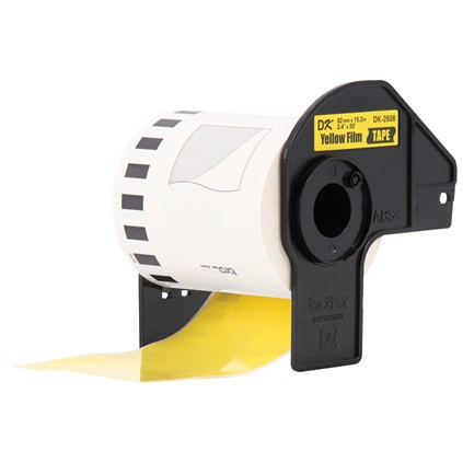 UK / DK 国内盤DVD ライナー・ステッカー付 Brother DK2606 Continuous Yellow Film Label 2.4 (62mm)