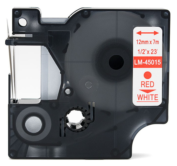 Compatible Dymo 45015 1/2 Red on White 